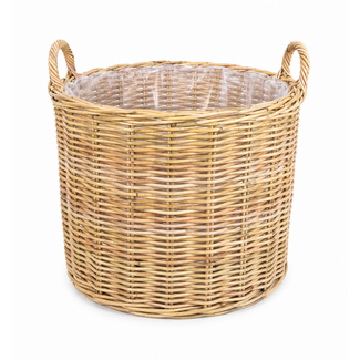Sweet Living Rotan Plantenmand Rond Met Handgreep - Naturel