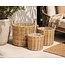 Sweet Living Rotan Plantenmand Rond Met Handgreep - Naturel