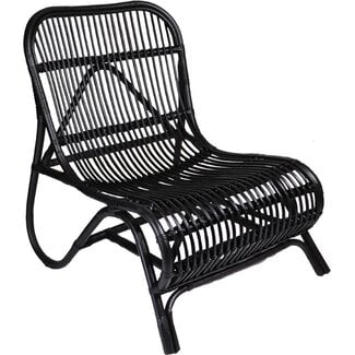 Sweet Living Zwarte Rotan Loungestoel - 59x78xH77 cm