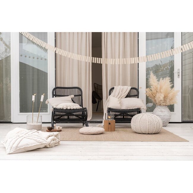 Sweet Living Zwarte Rotan Loungestoel - 59x78xH77 cm