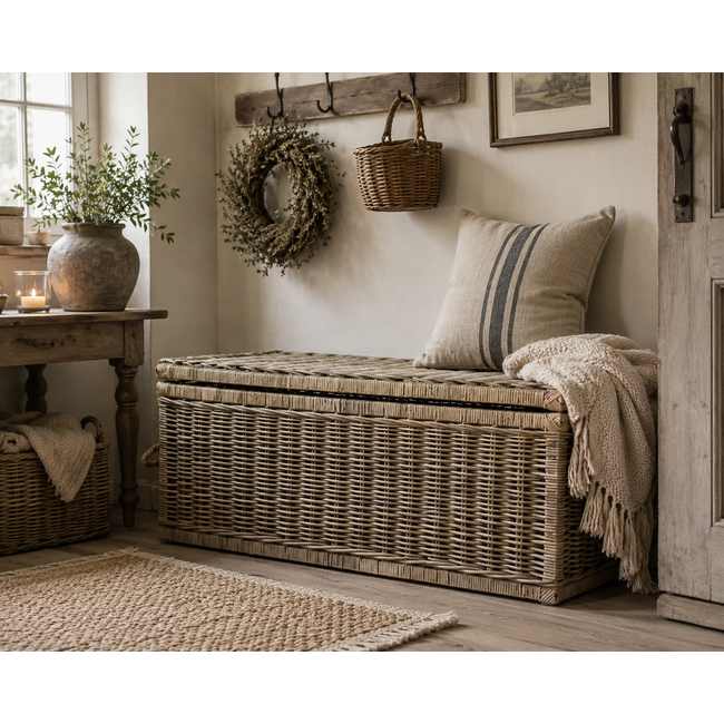 Sweet Living Grote rotan mand - 130x47xH45 cm