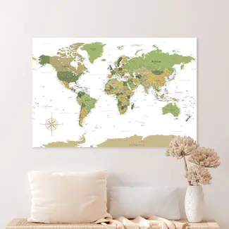 Sweet Living Wereldkaart Schilderij - Modern Boho