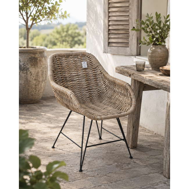 Sweet Living Rotan Stoel Lio - 57x57xH79 cm
