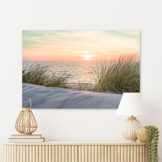 Sweet Living Schilderij Zonsondergang achter het Helmgras - Liggend