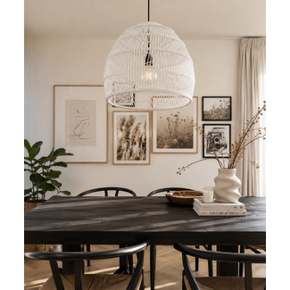 Sweet Living Rotan Hanglamp Liv Wit - Ø59xH48 cm