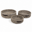 Sweet Living Rotan Dienblad Rond - Grey - Lederen Handvat
