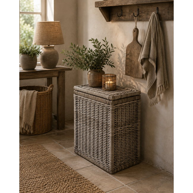 Sweet Living Hoge Rotan Opbergmand - Grey - 60x37xH70 cm