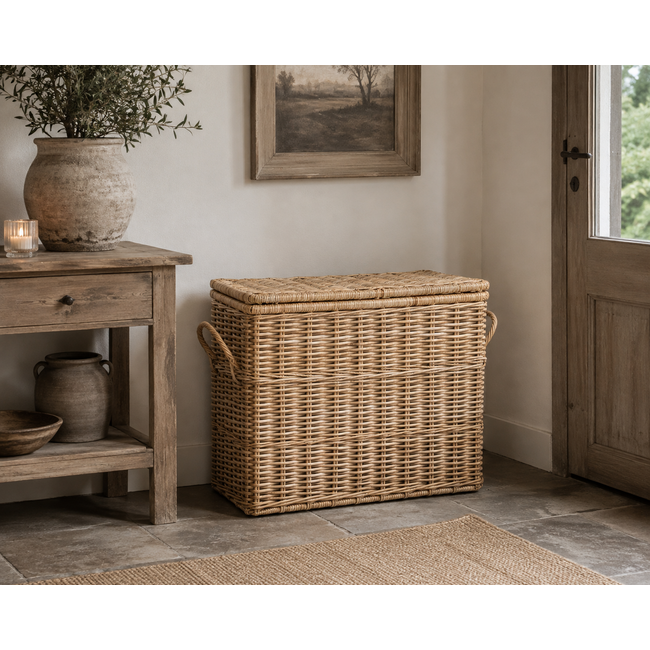 Sweet Living Rotan Opbergmand Met Deksel Joas - Naturel