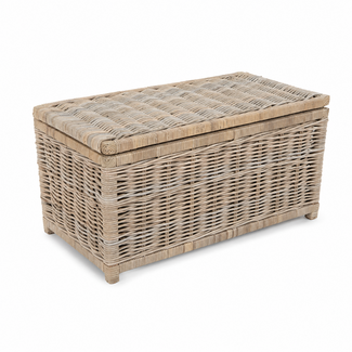 Sweet Living Rotan Opbergmand - Greywash - Met Deksel