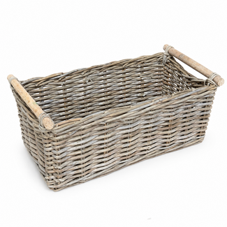 Sweet Living Rotan Mand Met Houten Handvatten
