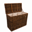 Sweet Living Rotan Wasmand 3 vakken - Antiek - 85x40xH65 cm