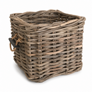 Sweet Living Vierkante rotan mand touw Berlin - Rotan Houtmand - Plantenmand