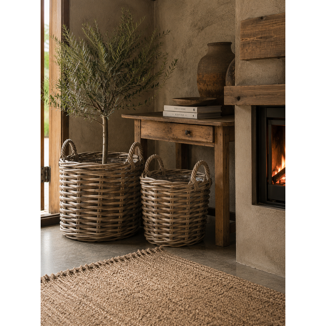 Sweet Living Ronde rotan mand Sydney - Plantenmand - Houtmand