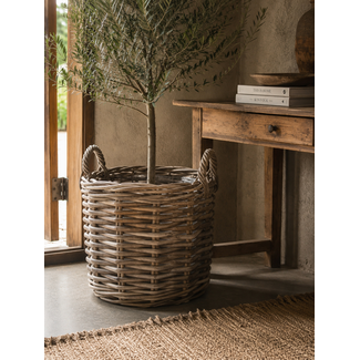 Sweet Living Ronde rotan mand Sydney - Plantenmand - Houtmand