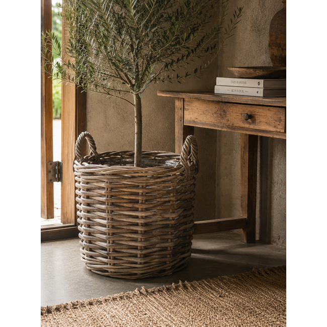 Sweet Living Ronde rotan mand Sydney - Plantenmand - Houtmand