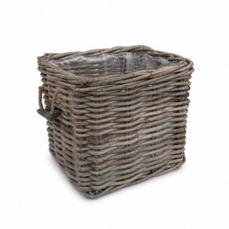 Sweet Living Vierkante rotan mand touw Berlin - Rotan Houtmand - Plantenmand