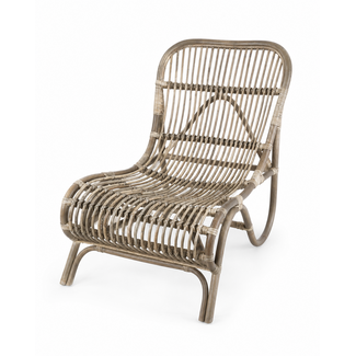 Sweet Living Grey Rotan Loungestoel - 59x78xH77 cm