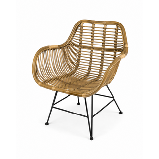 Sweet Living Rotan Kuipstoel Grey  - 65x55xH80 cm