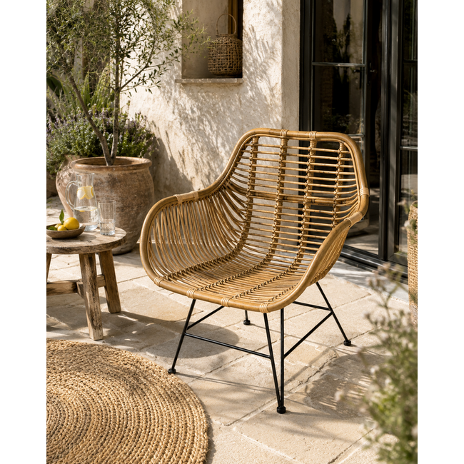 Sweet Living Rotan Kuipstoel Grey  - 65x55xH80 cm
