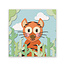 Ukkie & Boef Schilderij Tijger - Papieren Dieren - Kinderkamer - Canvas - Dibond