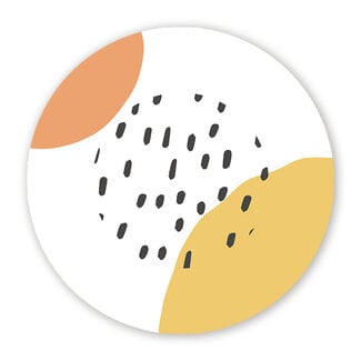 Ukkie & Boef Muurcirkel Basic Abstract - Okergeel en Oranje