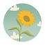 Ukkie & Boef Muurcirkel Bee Happy - Zonnebloem Illustratie - Kinderkamer Wandcirkel