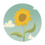 Ukkie & Boef Muurcirkel Bee Happy - Zonnebloemen in de Zon - Kinderkamer Wandcirkel