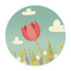 Ukkie & Boef Muurcirkel Bee Happy - Rode Tulp - Kinderkamer Wandcirkel