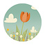 Ukkie & Boef Muurcirkel Bee Happy - Oranje Tulp - Kinderkamer Wandcirkel