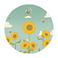 Ukkie & Boef Muurcirkel Bee Happy - Zonnebloemen & Bijen - Kinderkamer Wandcirkel