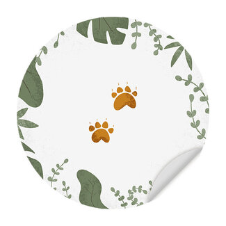 MyPhotoFlow Zelfklevende Behangcirkel - Born to be Wild Berenpootjes - Ronde Behangsticker