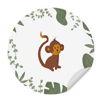 MyPhotoFlow Zelfklevende Behangcirkel - Born to be Wild Aapje - Ronde Behangsticker