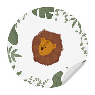 MyPhotoFlow Zelfklevende Muursticker - Born to be Wild Leeuw - Ronde Muursticker - Kinderkamer