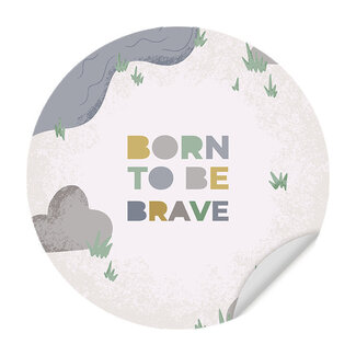 Ukkie & Boef Muursticker - Born to be Brave - Ronde Muursticker - Kinderkamer