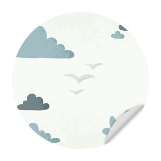 Ukkie & Boef Zelfklevende Muursticker - Vogels - Ronde Muursticker - Kinderkamer