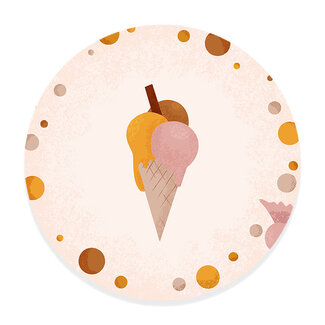 Ukkie & Boef Muurcirkel Born to be Sweet ijsje - Kinderkamer Wandcirkel