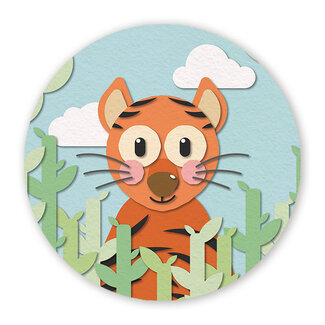 Ukkie & Boef Muurcirkel Tijger - Papieren Dieren - Kinderkamer