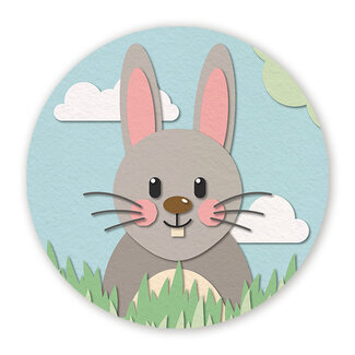 Ukkie & Boef Muurcirkel Konijn - Papieren Dieren - Kinderkamer