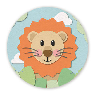 Ukkie & Boef Muurcirkel Leeuw - Papieren Dieren - Kinderkamer