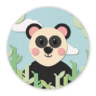Ukkie & Boef Muurcirkel Panda - Papieren Dieren - Kinderkamer