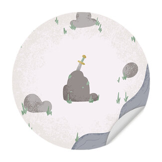 Ukkie & Boef Muursticker - Born to be Brave Zwaardje - Ronde Muursticker - Kinderkamer