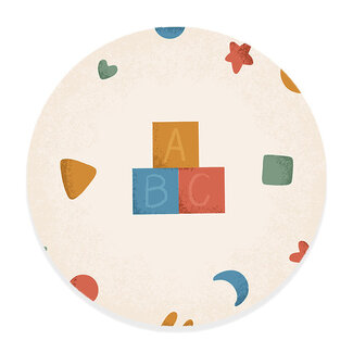 Ukkie & Boef Muurcirkel Born to be Me Letterblokken - Kinderkamer Wandcirkel