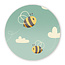 Ukkie & Boef Muurcirkel Bee Happy - Blije Bijen - Kinderkamer Wandcirkel