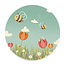 Ukkie & Boef Muurcirkel Tulpen & Bijen - Kinderkamer Wandcirkel
