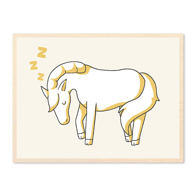 Ukkie & Boef Poster in Lijst Slapend Paard - Kinderkamer
