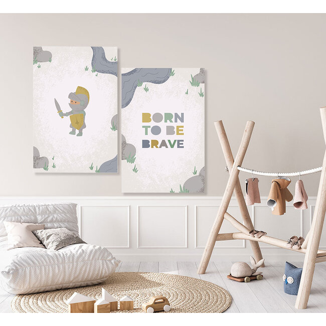 Ukkie & Boef Schilderij Born To Be Brave