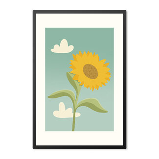Alles voor de kinder- en babykamer - Ukkie & Boef Poster in lijst Zonnebloemen