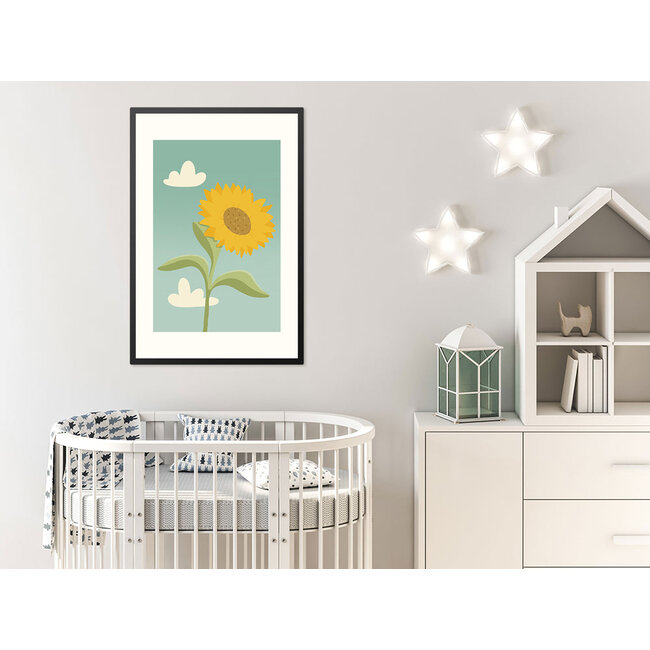Alles voor de kinder- en babykamer - Ukkie & Boef Poster in lijst Zonnebloemen