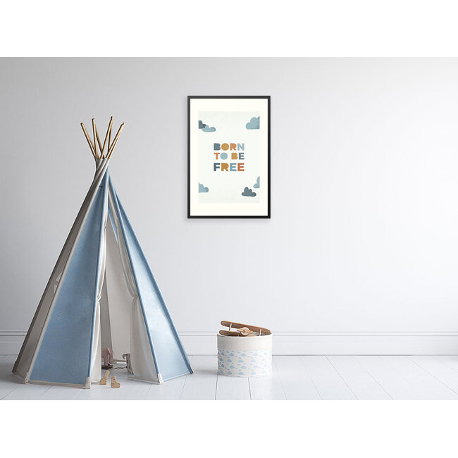 Alles voor de kinder- en babykamer - Ukkie & Boef Poster in lijst Born to be Free