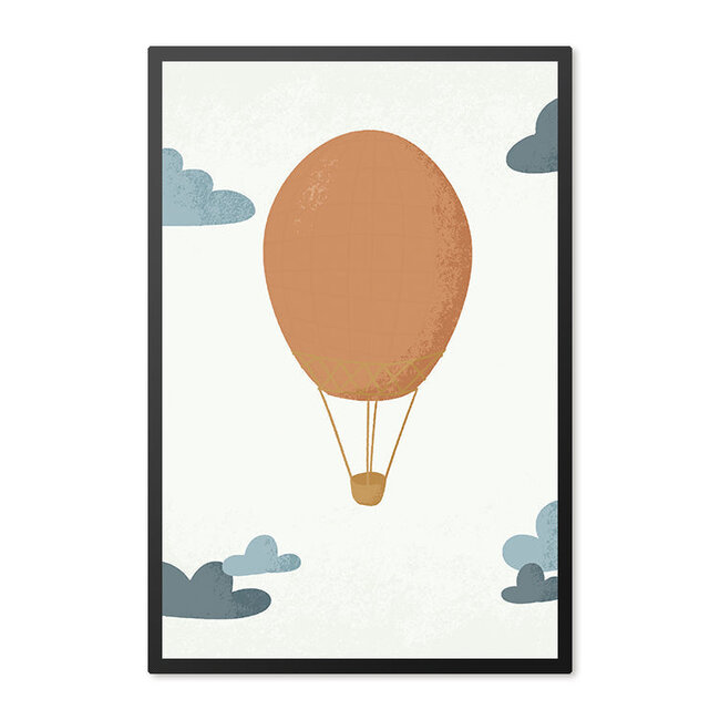 Alles voor de kinder- en babykamer - Ukkie & Boef Poster in lijst Born to be Free Luchtballon